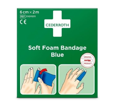 Cederroth Soft Foam Bandage Blue 6 cm x 2 m